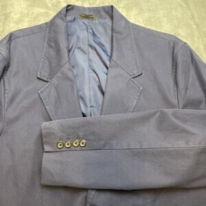 Vintage Eddie Bauer Chino Blazer‎ Jacket Mens L Navy 100% Cotton Lined NWT $128